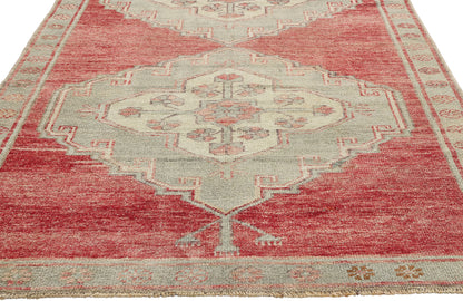 4 x 10 Vintage Red Turkish Oushak Rug 53920