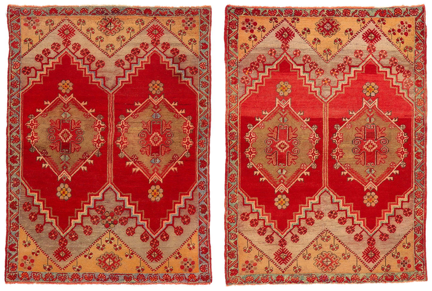 4 x 5 Vintage Red Turkish Oushak Rug 51122