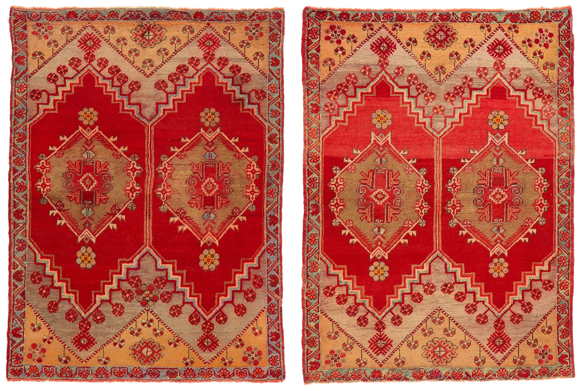4 x 5 Vintage Red Turkish Oushak Rug 51122