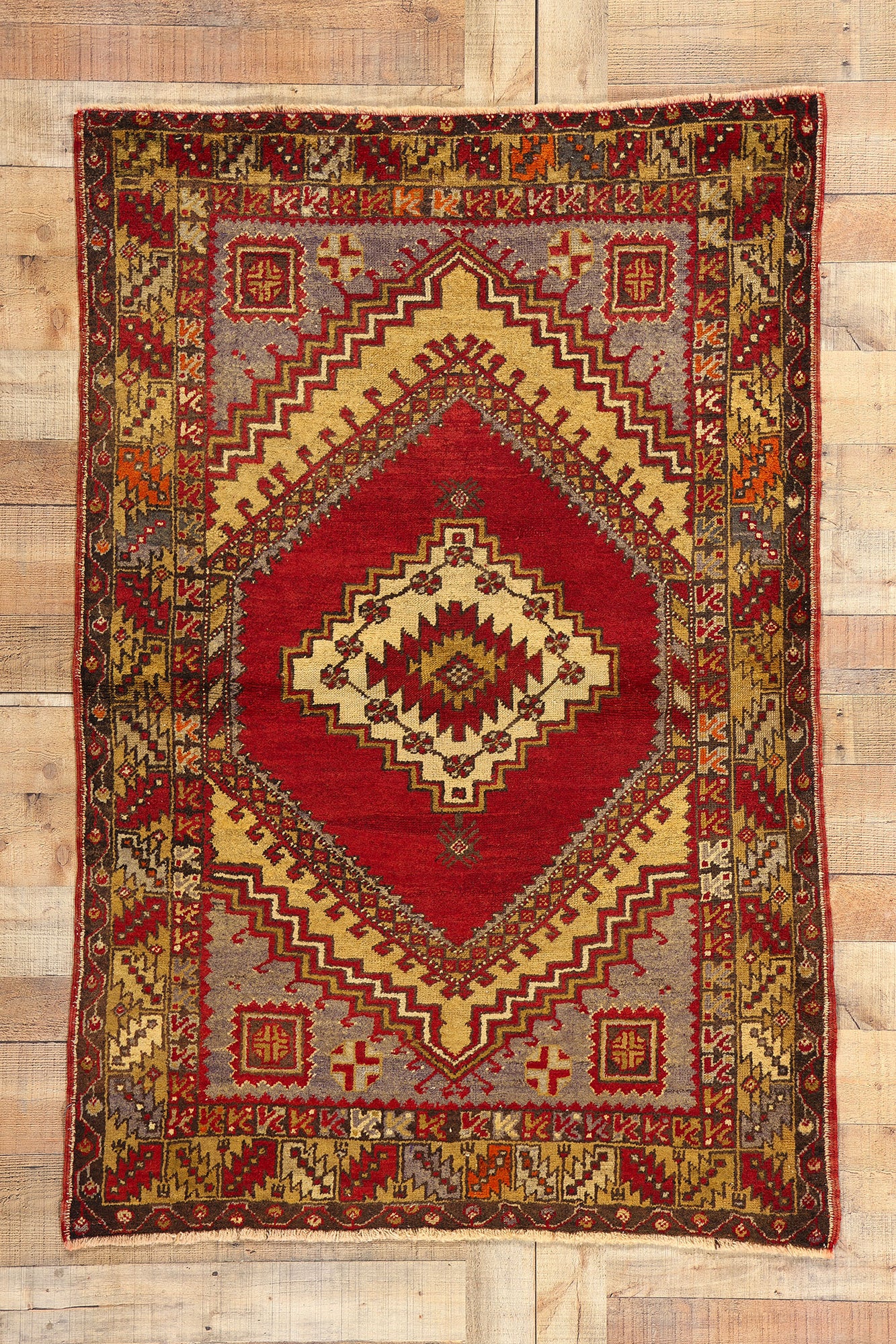 4 x 5 Vintage Turkish Oushak Rug 51459