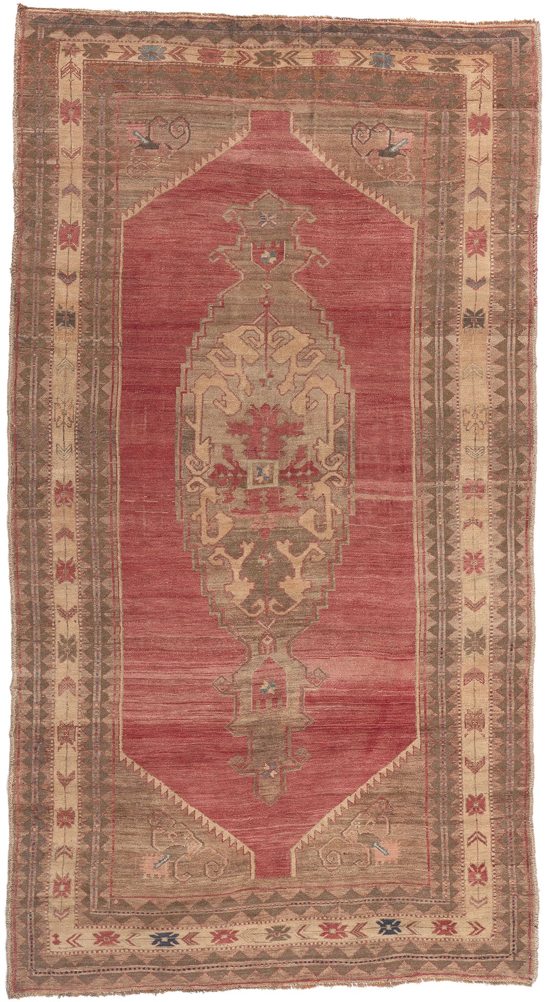 6 x 12 Vintage Red Turkish Oushak Rug 52419