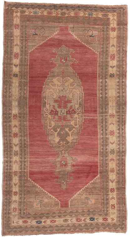 6 x 12 Vintage Red Turkish Oushak Rug 52419