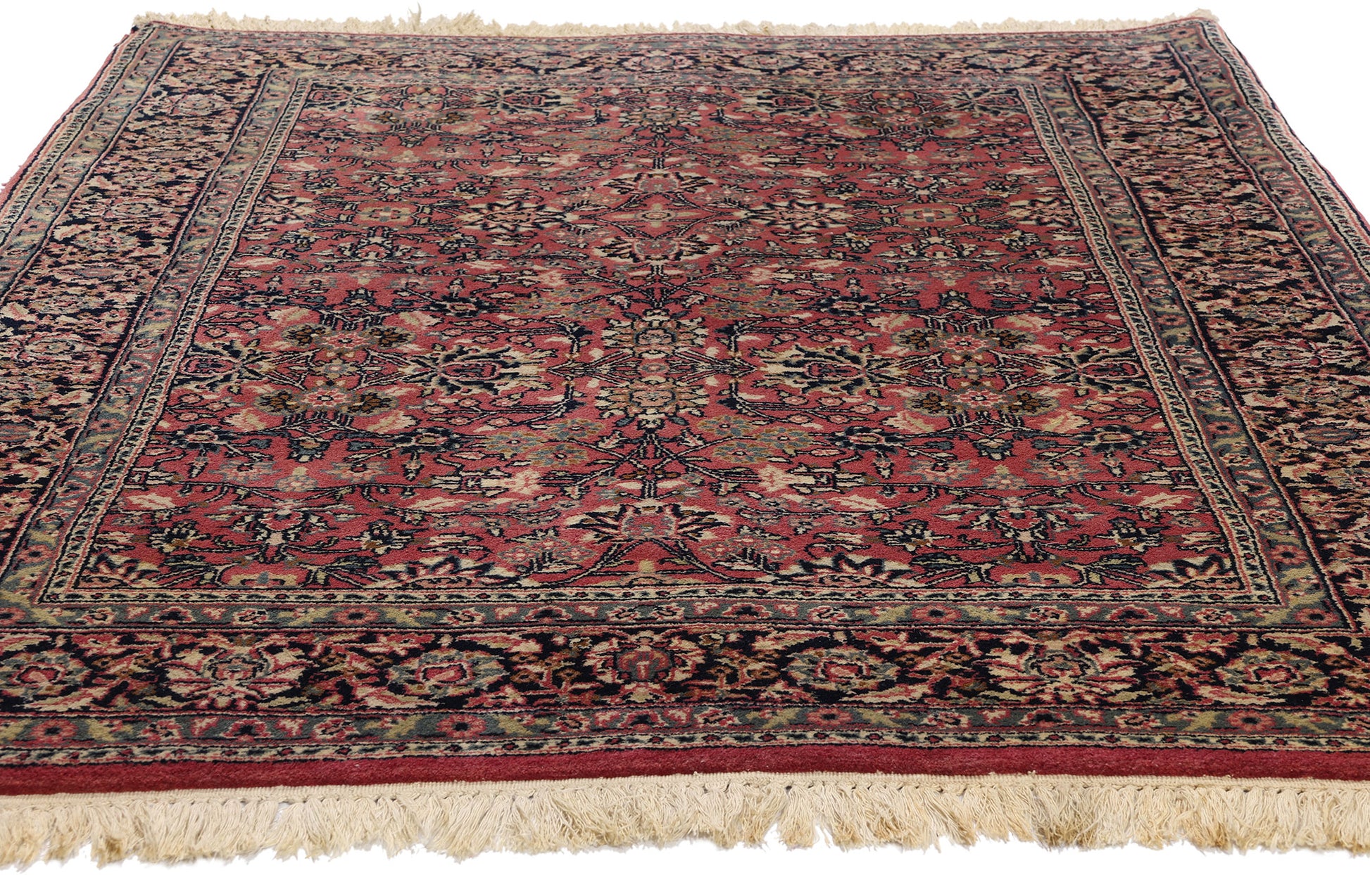 4 x 6 Vintage Red Persian Bijar Rug 78693
