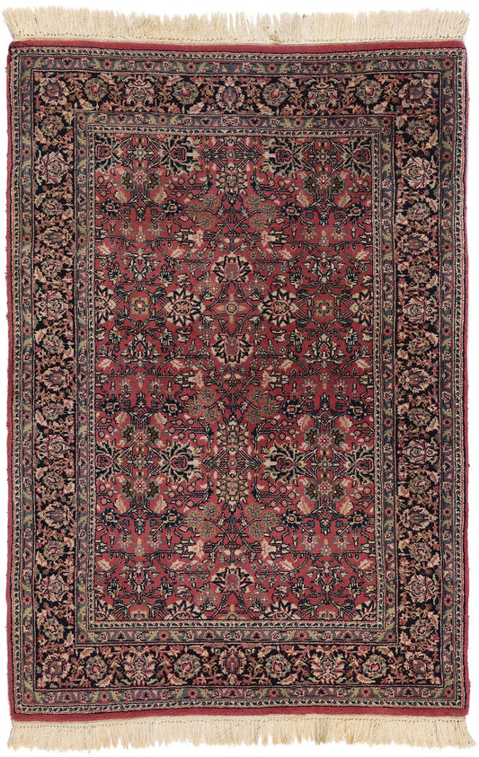 4 x 6 Vintage Red Persian Bijar Rug 78693