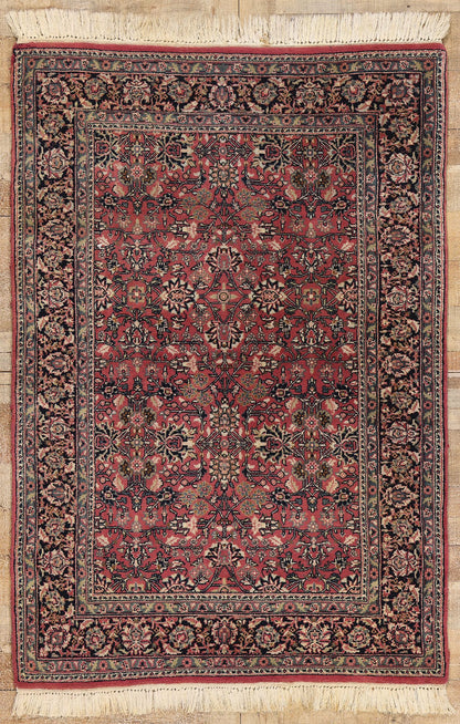 4 x 6 Vintage Red Persian Bijar Rug 78693