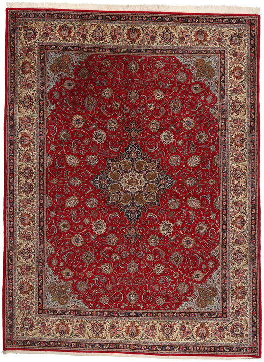 10 x 13 Vintage Red Persian Kashan Rug 78700