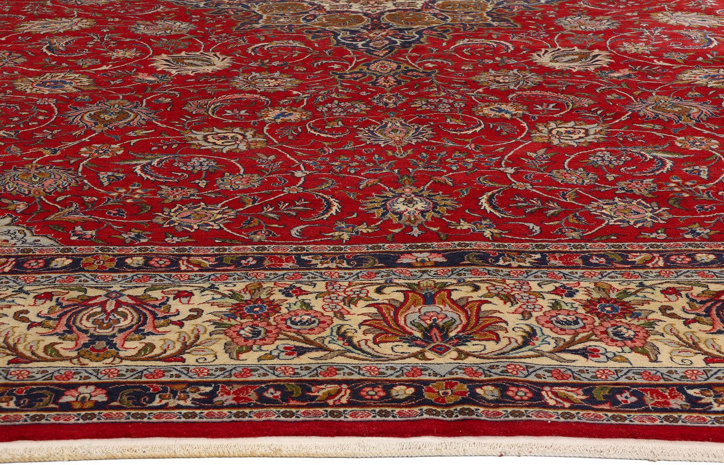 10 x 13 Vintage Red Persian Kashan Rug 78700
