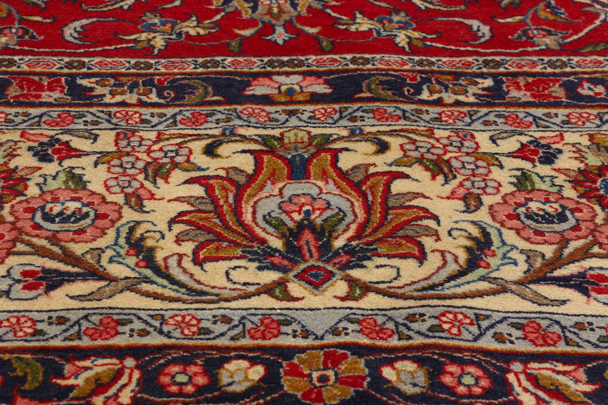 10 x 13 Vintage Red Persian Kashan Rug 78700
