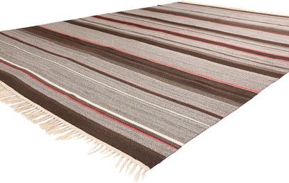 8 x 12 Antique Rio Grande Chimayo Banded Blanket Rug 78808