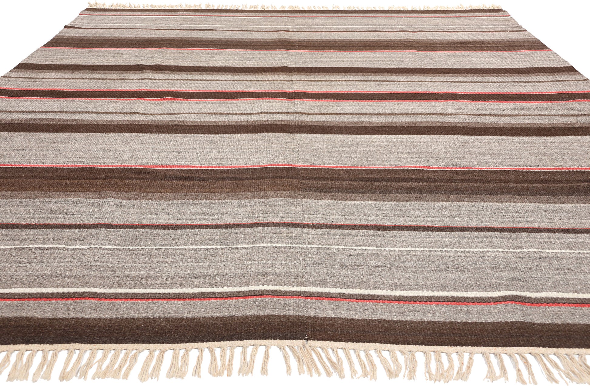 8 x 12 Antique Rio Grande Chimayo Banded Blanket Rug 78808