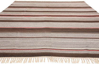 8 x 12 Antique Rio Grande Chimayo Banded Blanket Rug 78808