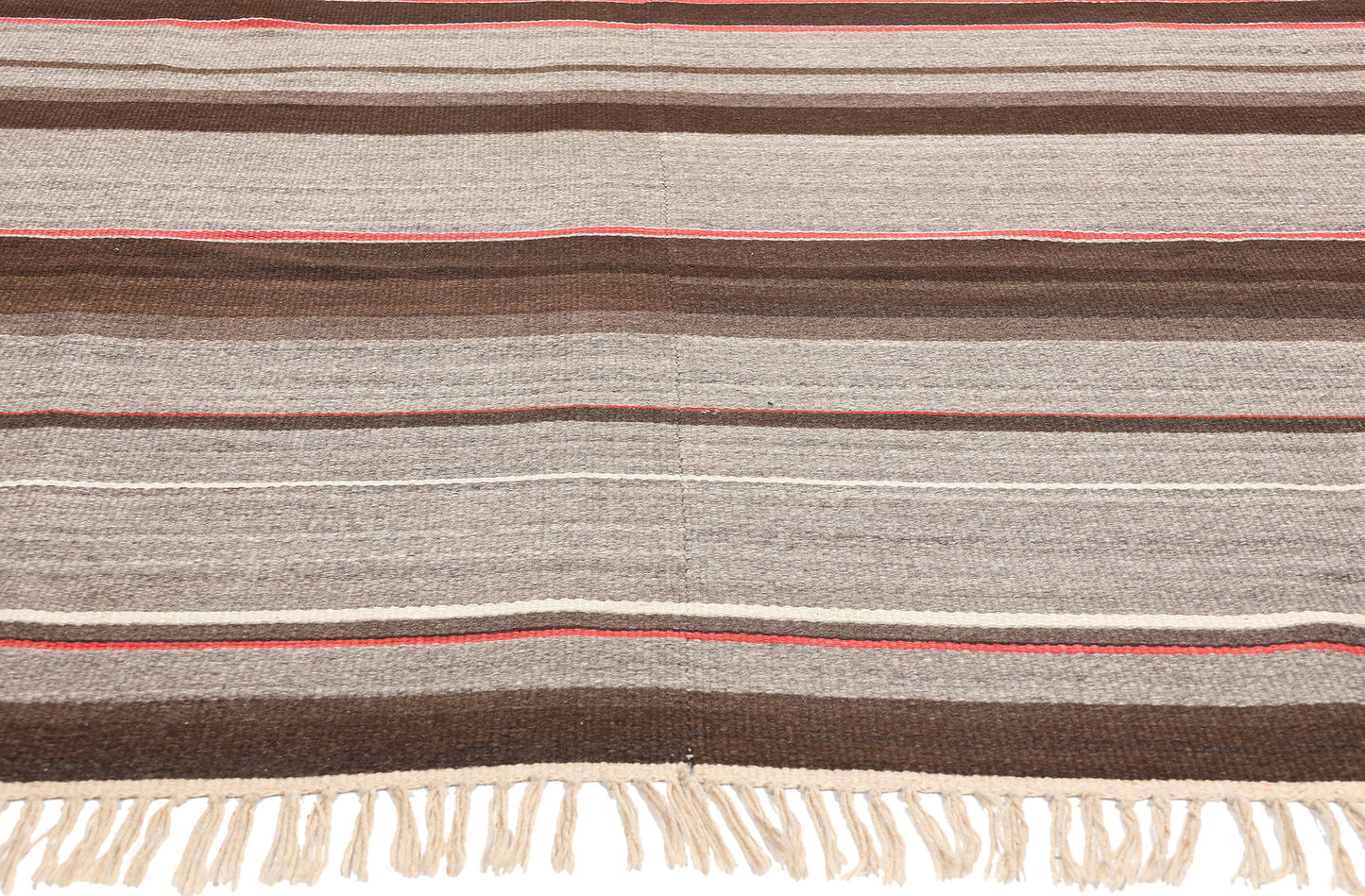 8 x 12 Antique Rio Grande Chimayo Banded Blanket Rug 78808