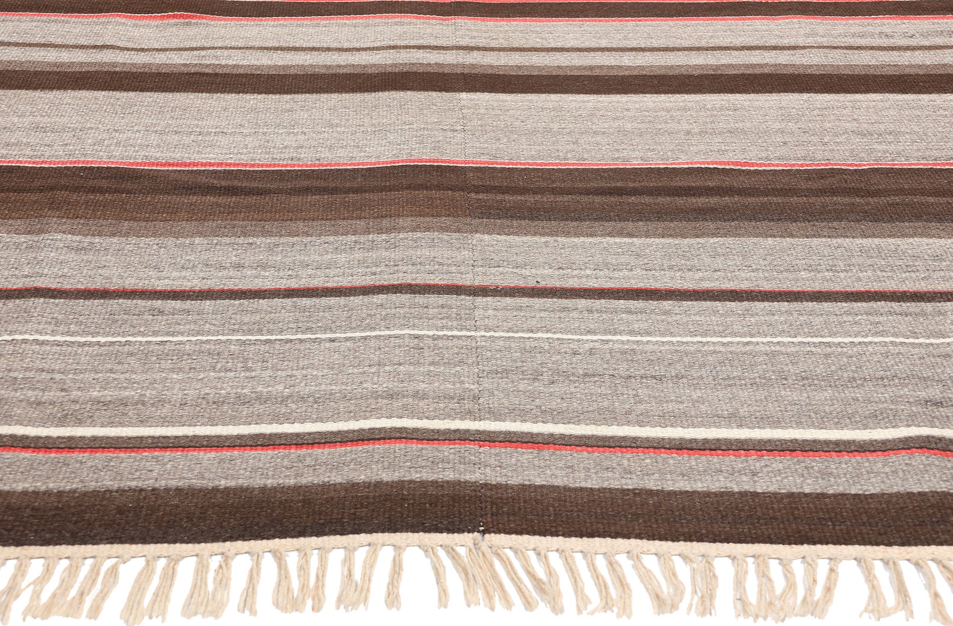 8 x 12 Antique Rio Grande Chimayo Banded Blanket Rug 78808