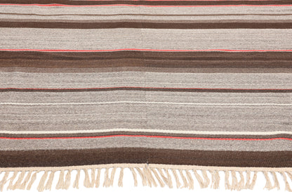 8 x 12 Antique Rio Grande Chimayo Banded Blanket Rug 78808