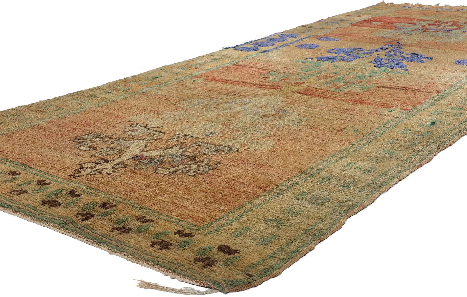 4 x 11 Vintage Orange Boujad Moroccan Rug 21824
