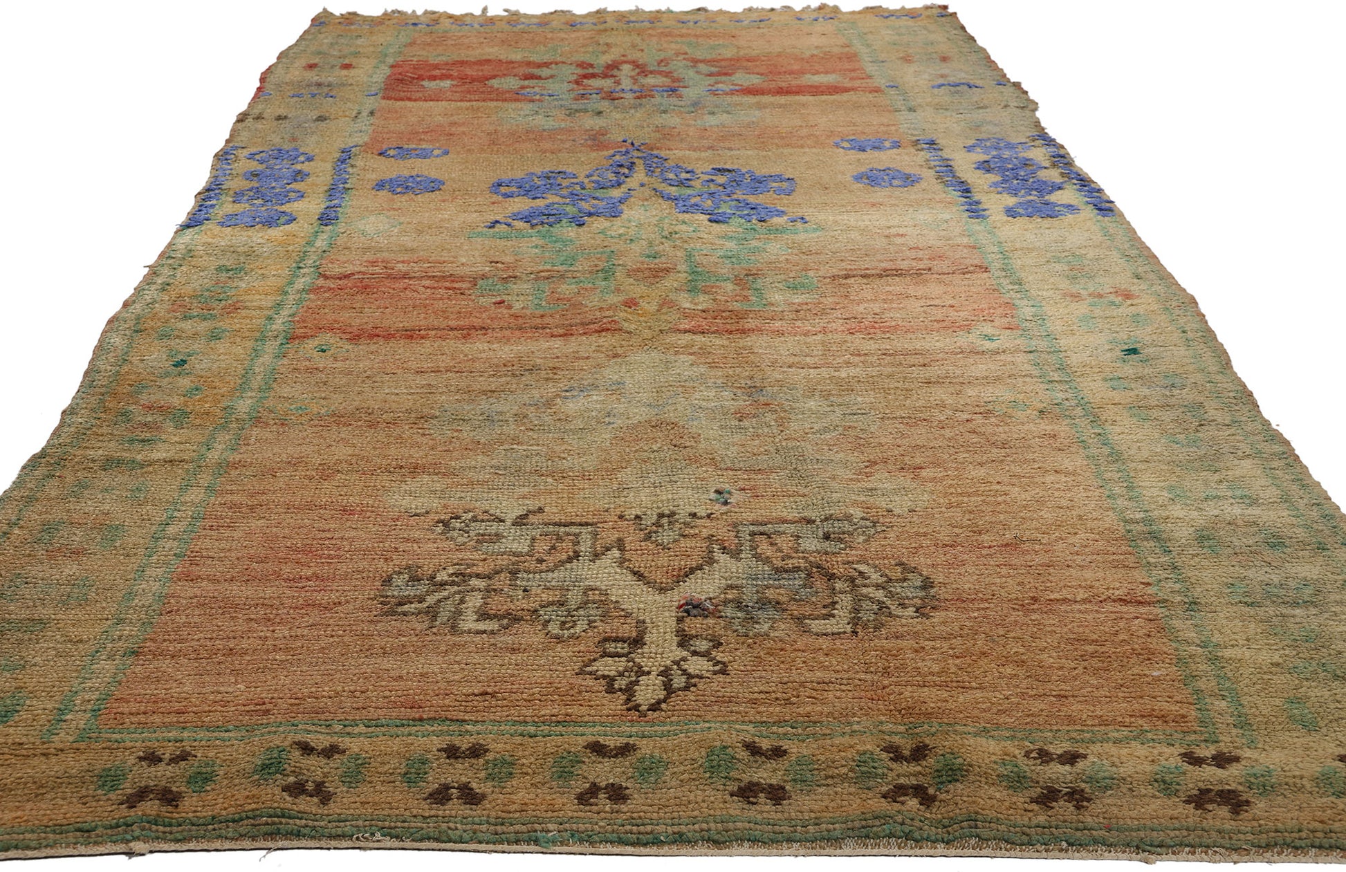 4 x 11 Vintage Orange Boujad Moroccan Rug 21824