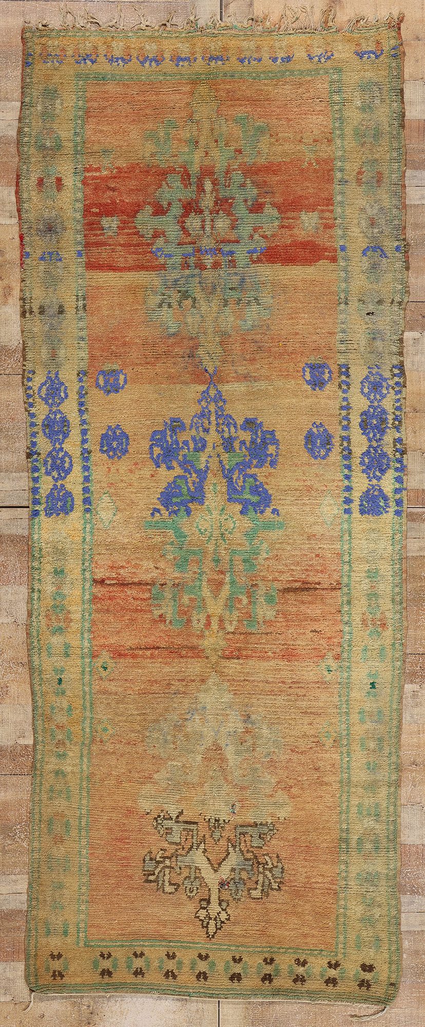 4 x 11 Vintage Orange Boujad Moroccan Rug 21824