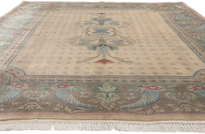 8 x 10 Vintage Indian Savonnerie Rug 74753
