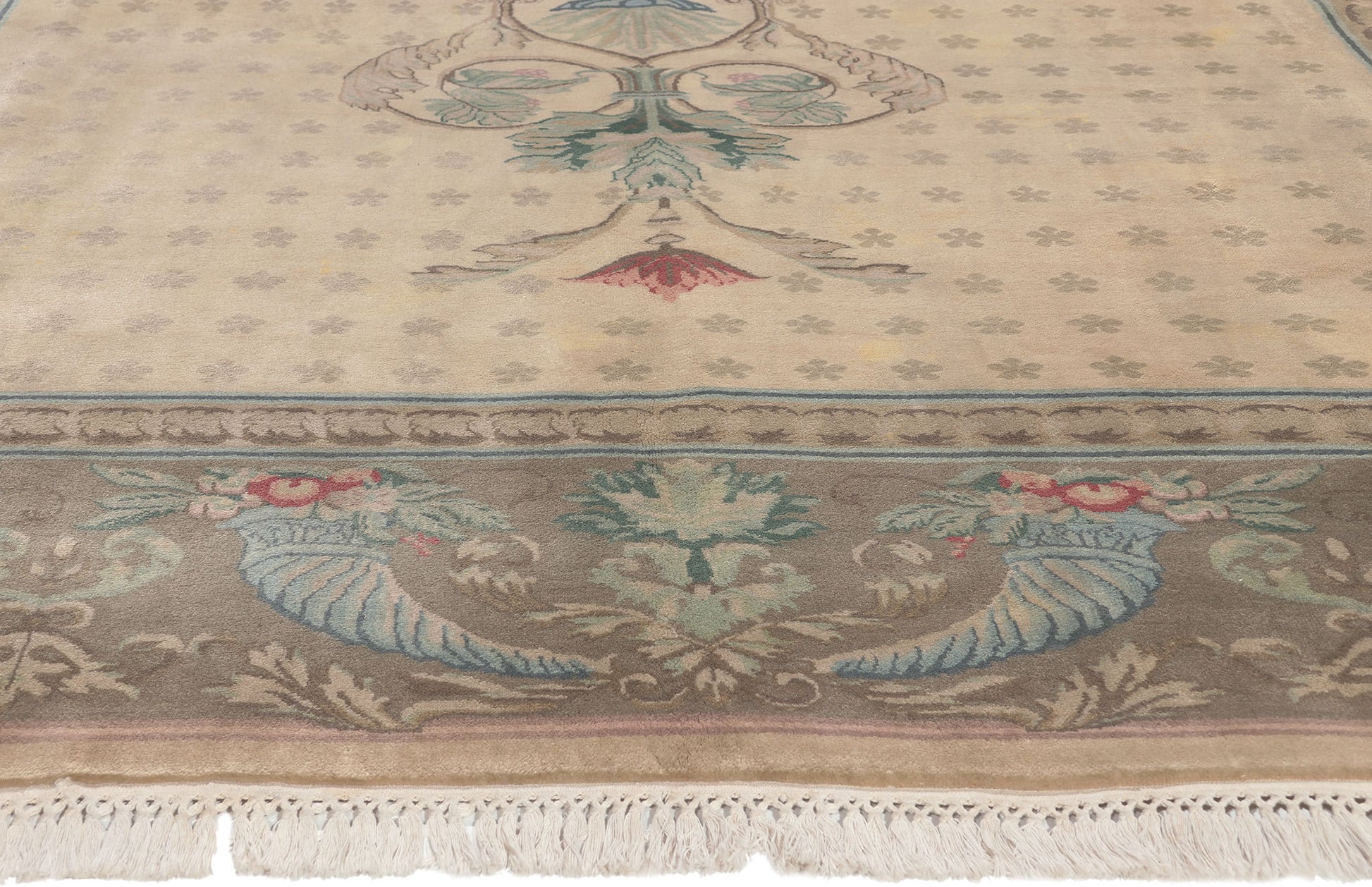 8 x 10 Vintage Indian Savonnerie Rug 74753