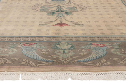 8 x 10 Vintage Indian Savonnerie Rug 74753