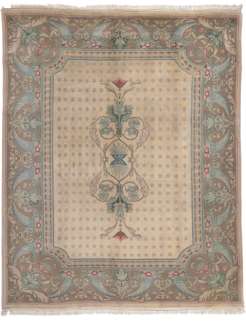8 x 10 Vintage Indian Savonnerie Rug 74753