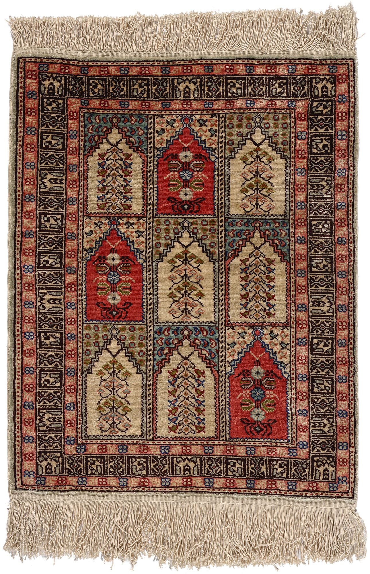 2 x 3 Vintage Turkish Silk Hereke Rug 78734