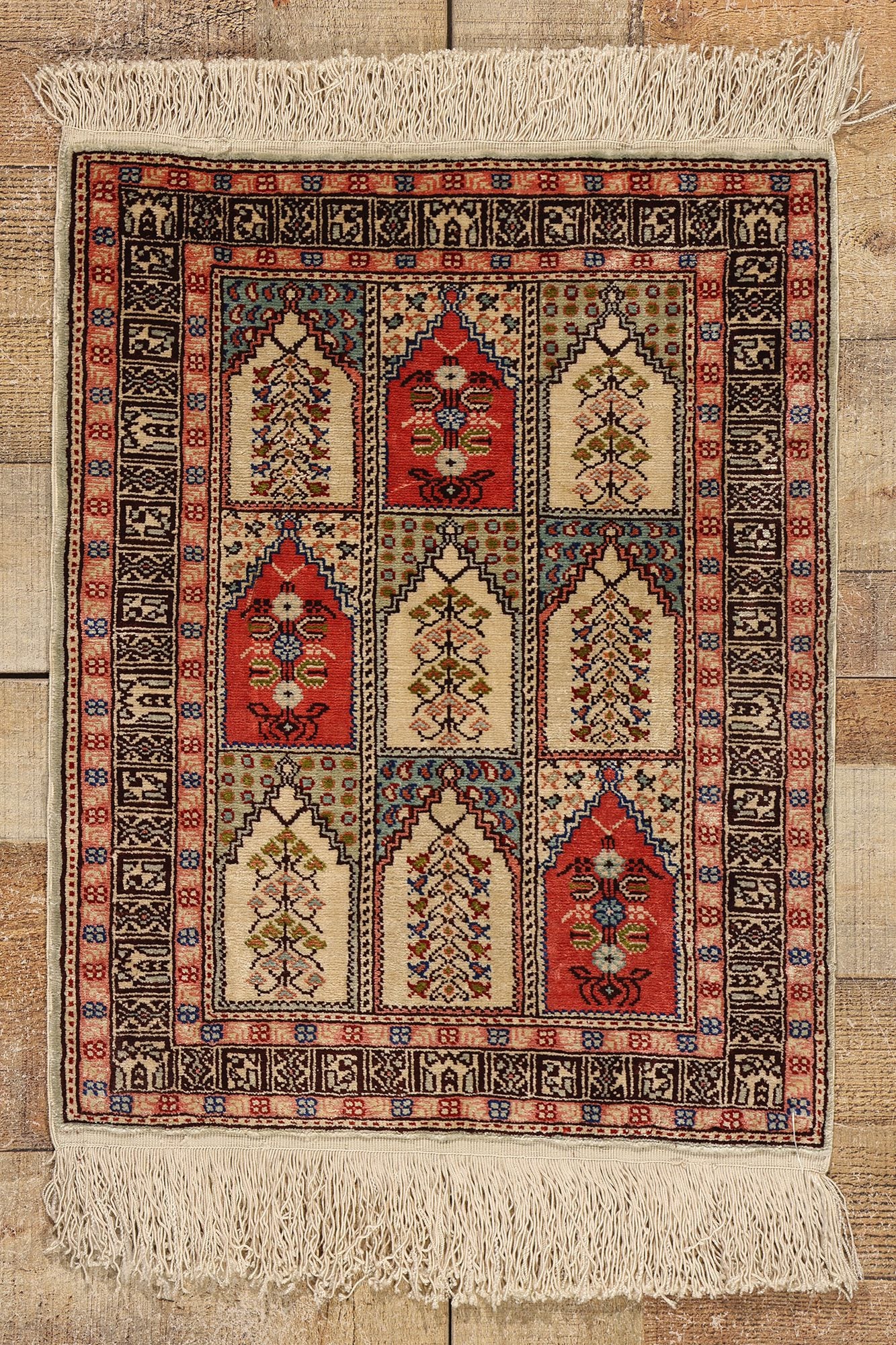 2 x 3 Vintage Turkish Silk Hereke Rug 78734