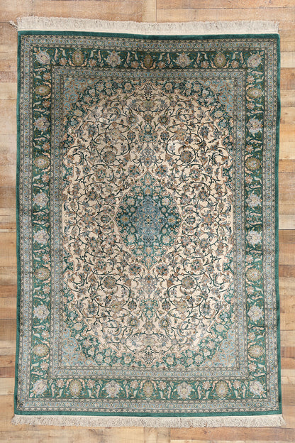 7 x 10 Vintage Turkish Silk Hereke Rug 77246