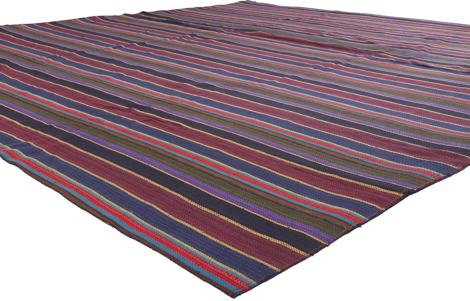 10 x 11 Vintage Turkish Striped Kilim Rug 60803