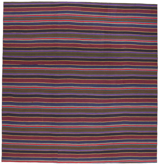 10 x 11 Vintage Turkish Striped Kilim Rug 60803
