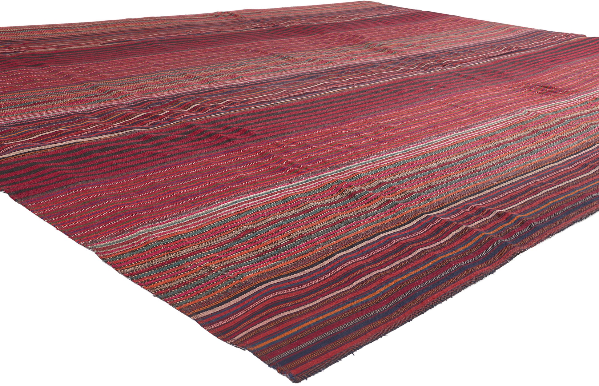 8 x 11 Vintage Turkish Striped Kilim Rug 60801