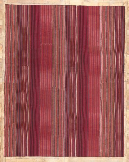 8 x 11 Vintage Turkish Striped Kilim Rug 60801