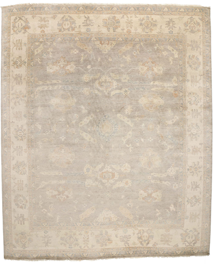 12 x 15 Vintage-Inspired Modern Gray Oushak Rug 31076