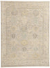 7 x 10 Vintage-Inspired Modern Gray Oushak Rug 31068