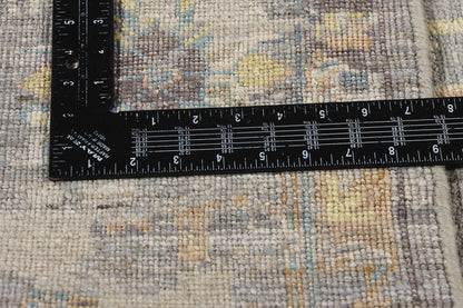 8 x 10 Vintage-Inspired Modern Gray Oushak Rug 31064