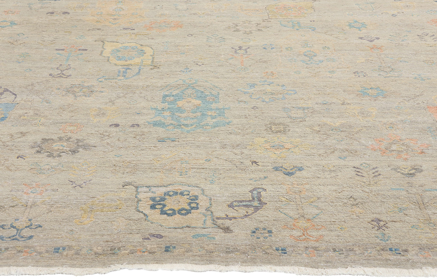 8 x 10 Vintage-Inspired Modern Gray Oushak Rug 31067