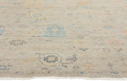 8 x 10 Vintage-Inspired Modern Gray Oushak Rug 31067