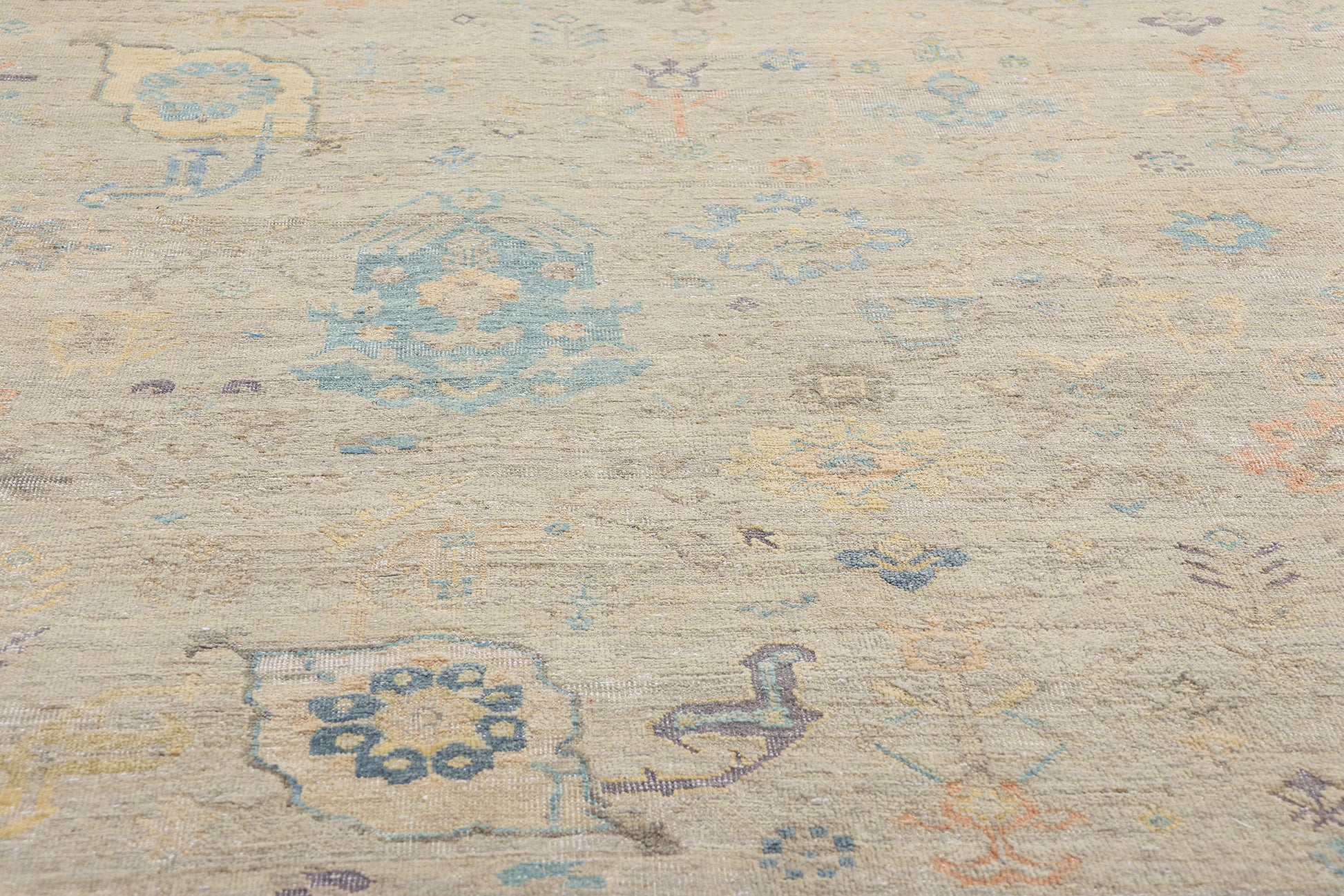 8 x 10 Vintage-Inspired Modern Gray Oushak Rug 31067