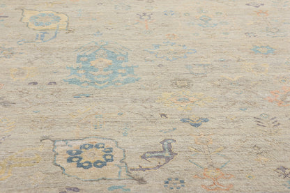 8 x 10 Vintage-Inspired Modern Gray Oushak Rug 31067