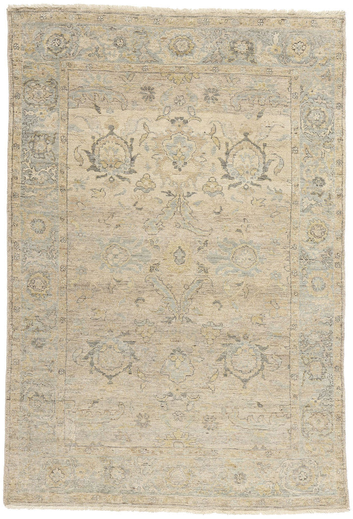 4 x 6 Vintage-Inspired Modern Earth-Tone Oushak Rug 31071
