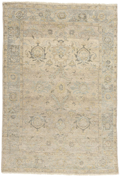 4 x 6 Vintage-Inspired Modern Earth-Tone Oushak Rug 31071
