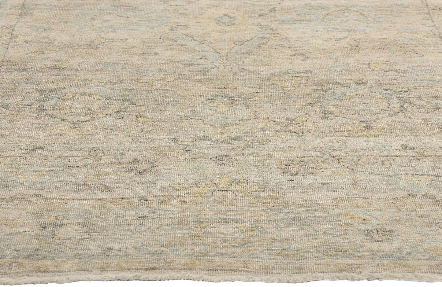 4 x 6 Vintage-Inspired Modern Earth-Tone Oushak Rug 31071