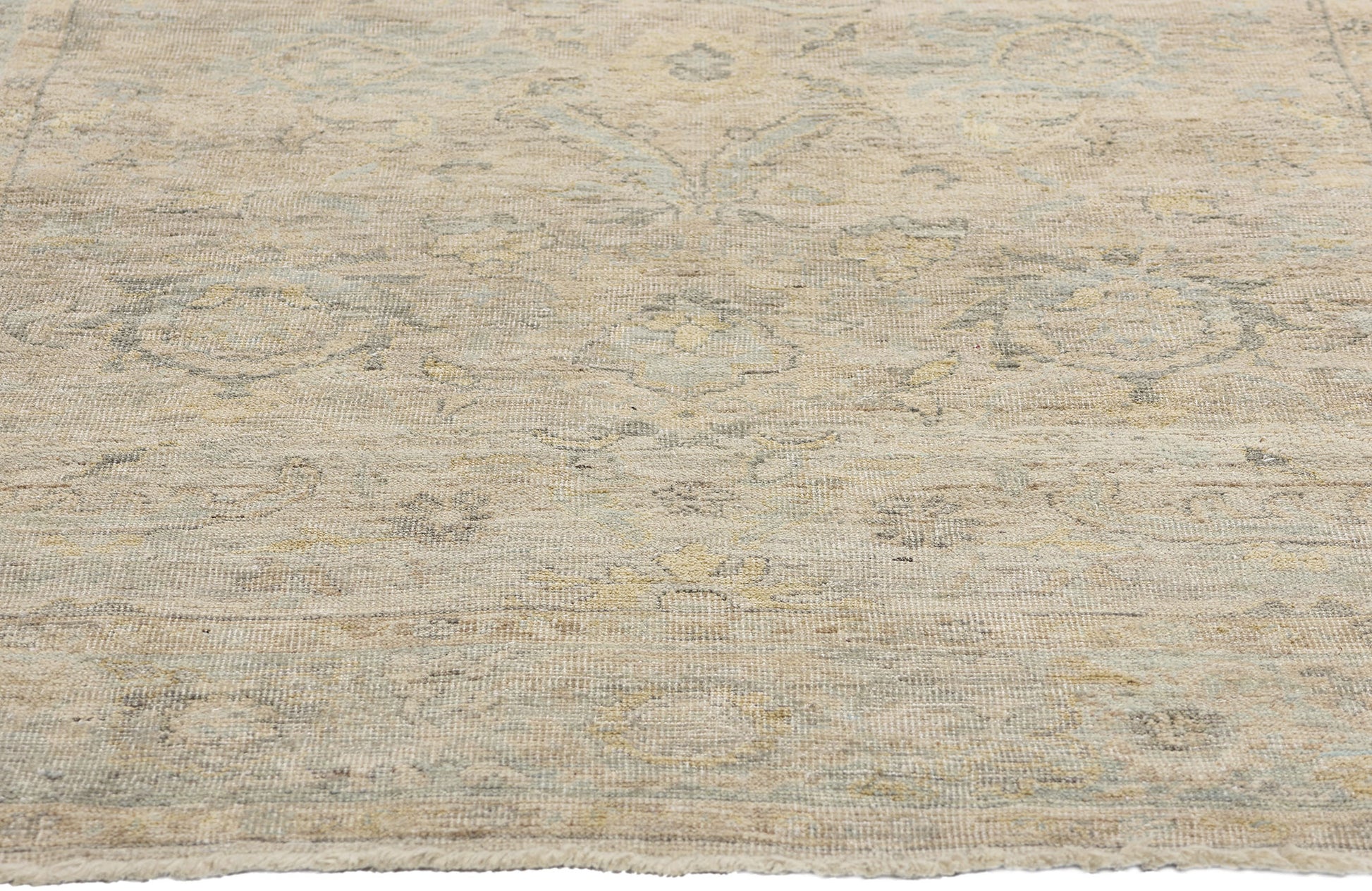 4 x 6 Vintage-Inspired Modern Earth-Tone Oushak Rug 31071