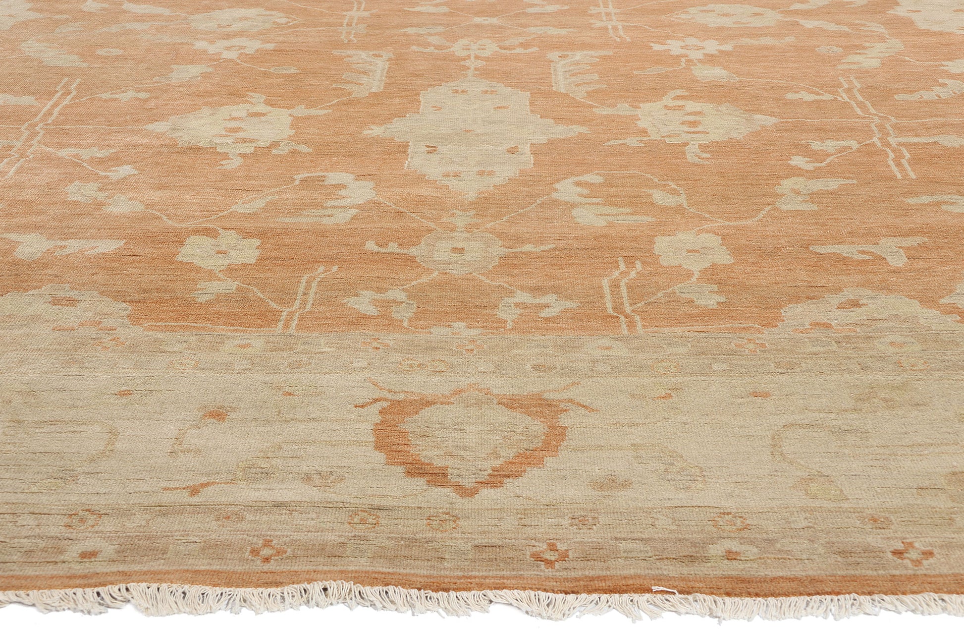 12 x 15 Vintage-Inspired Modern Orange Oushak 31077