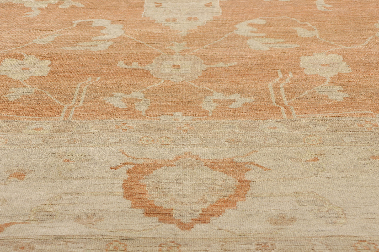 12 x 15 Vintage-Inspired Modern Orange Oushak 31077