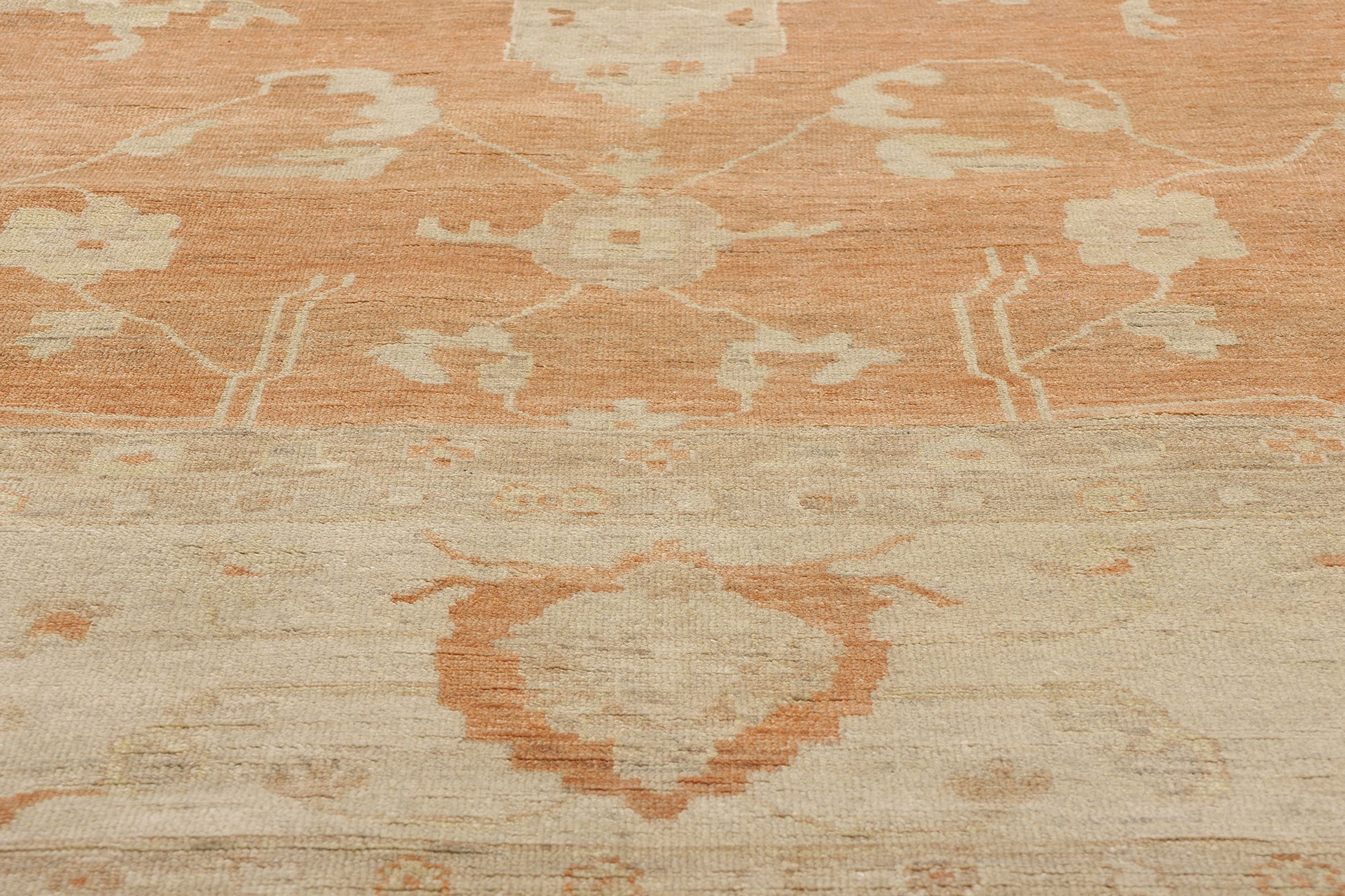 12 x 15 Vintage-Inspired Modern Orange Oushak 31077