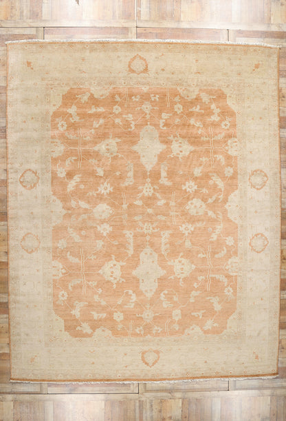 12 x 15 Vintage-Inspired Modern Orange Oushak 31077