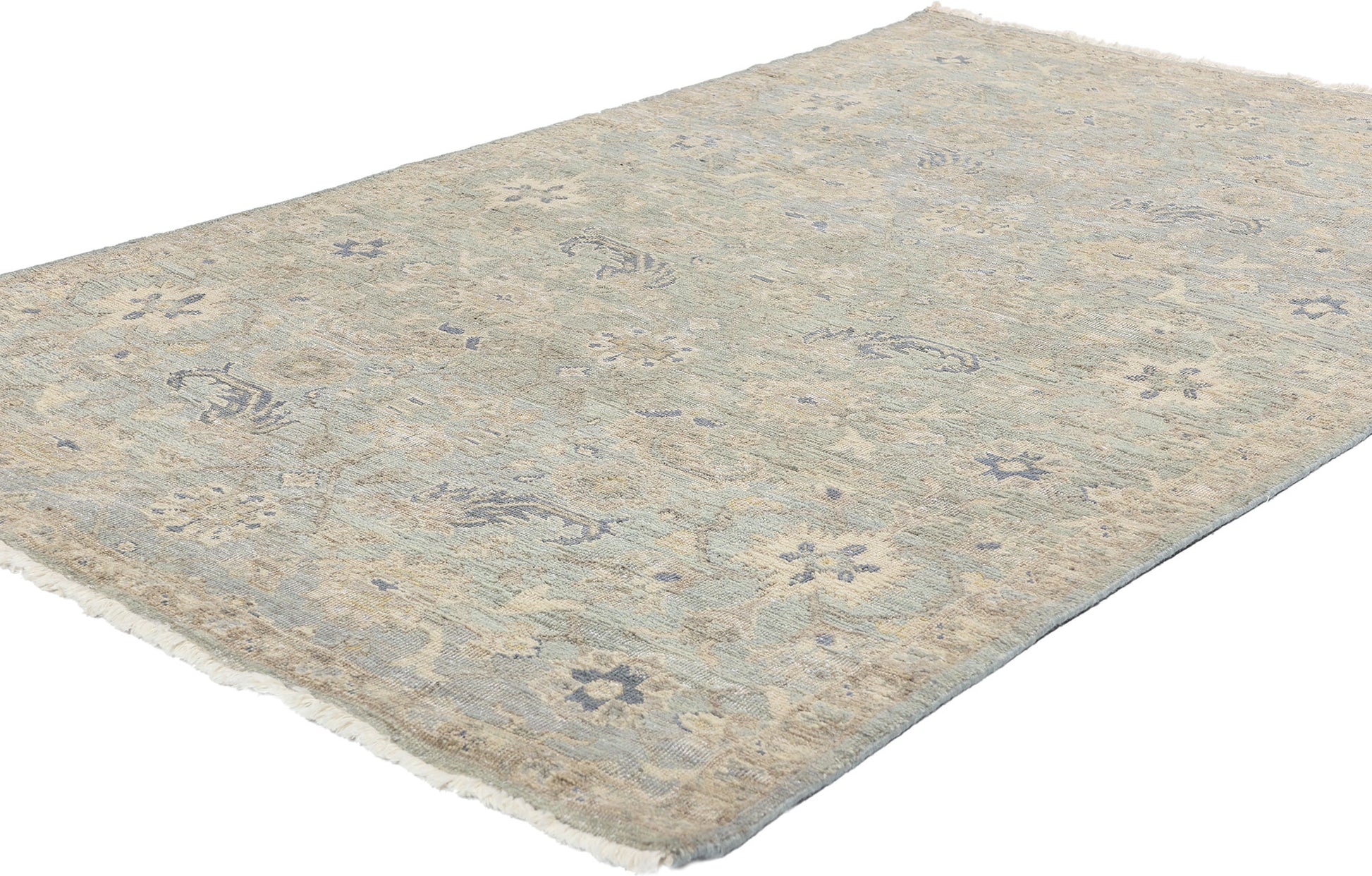4 x 6 Vintage-Inspired Modern Oushak Rug 31072