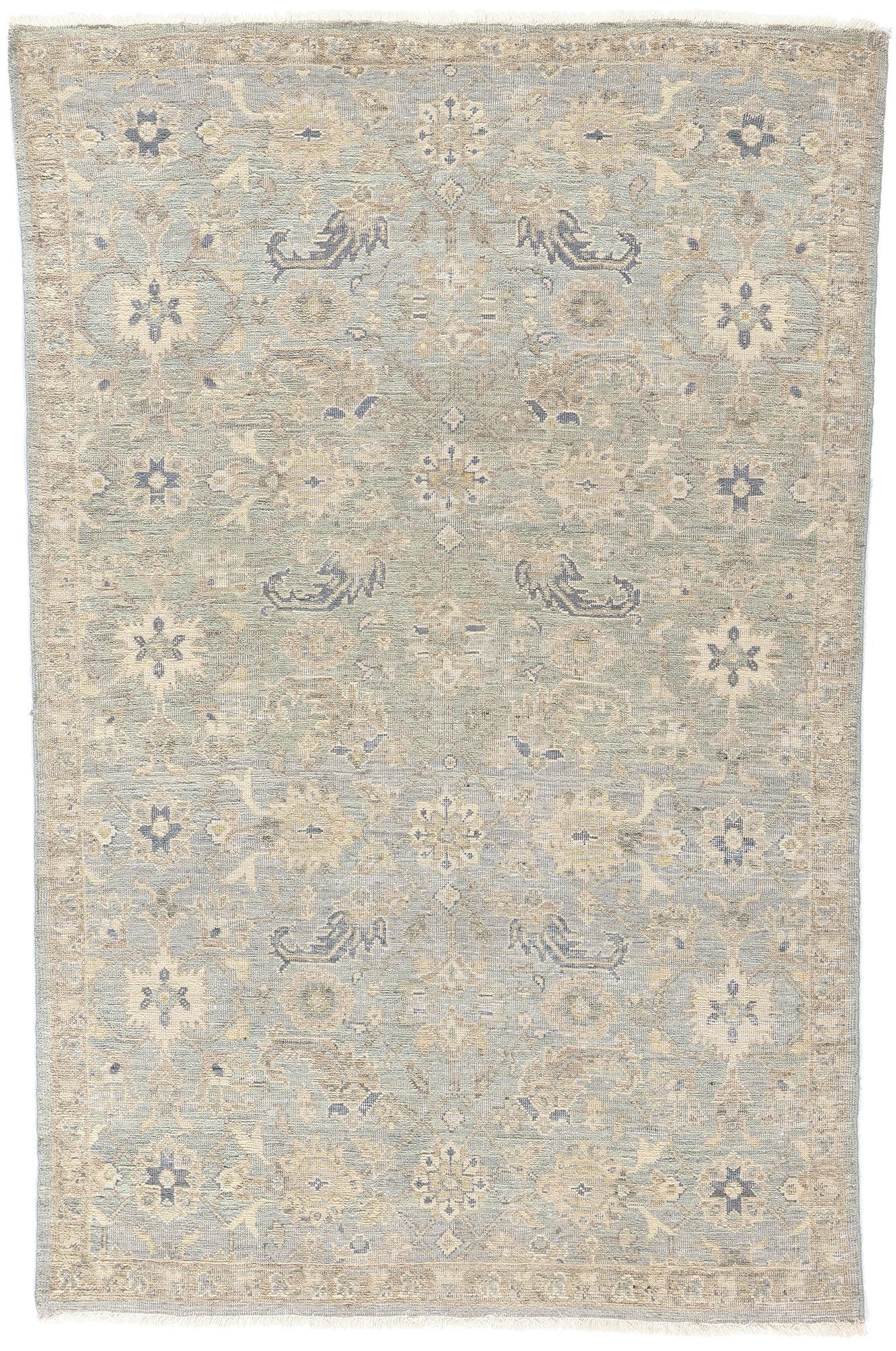 4 x 6 Vintage-Inspired Modern Oushak Rug 31072