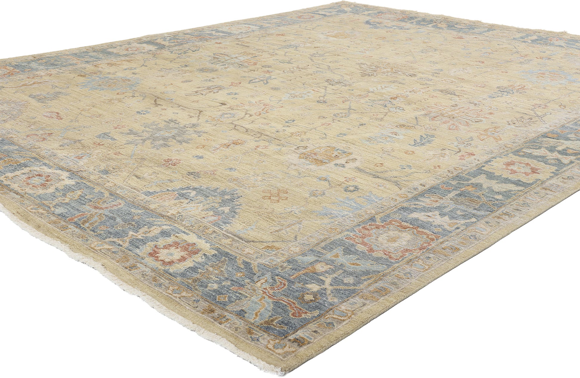 8 x 10 Vintage-Inspired Modern Oushak Rug 31065